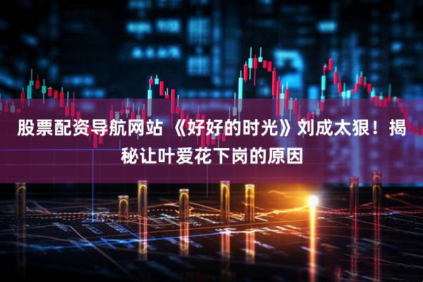 股票配资导航网站 《好好的时光》刘成太狠！揭秘让叶爱花下岗的原因